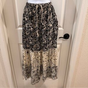 Lakhays Tiered Indian Elephant Bohemian Maxi Skirt S/M